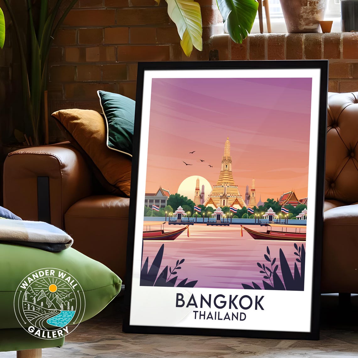 Bangkok Thailand Wat Arun Riverside Temple Sunset Travel Poster - Image 6