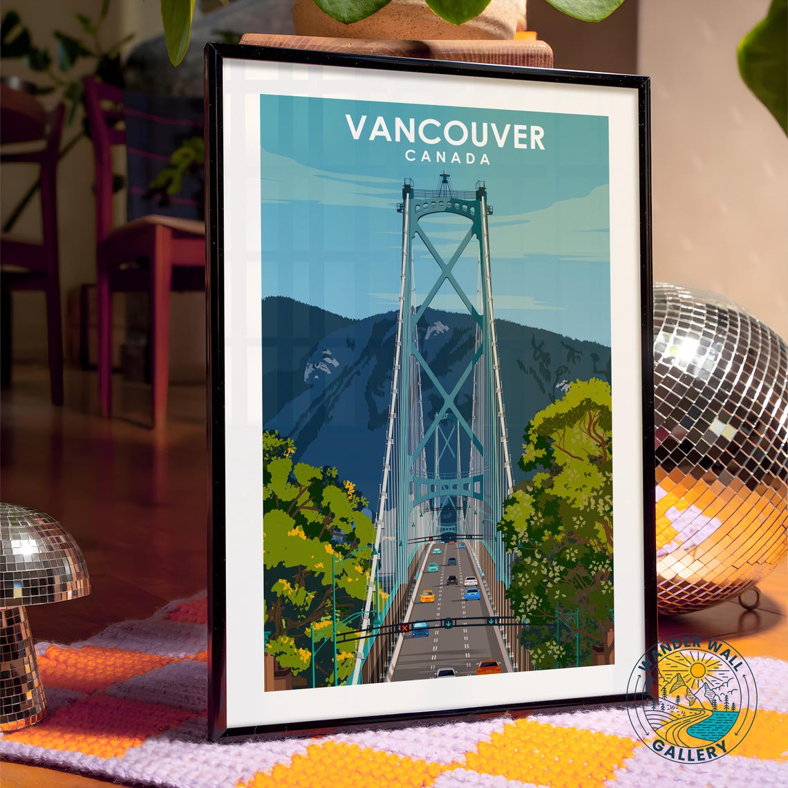 Vancouver Canada Lions Gate Bridge Scenic Mountain Drive Poster - Image 4