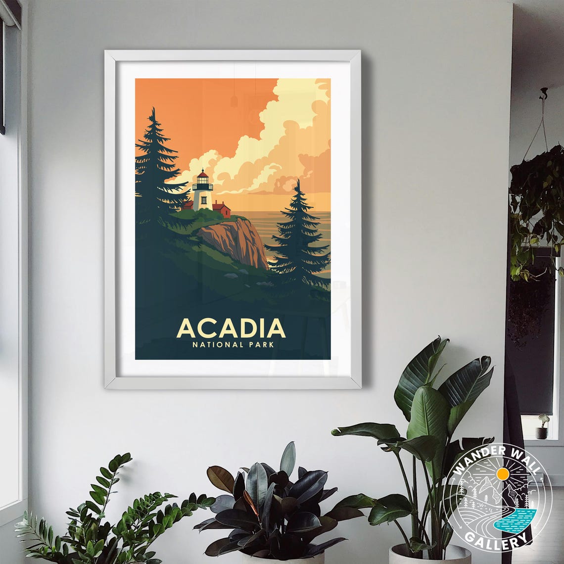 Acadia National Park Lighthouse Sunset Coastal Cliffs Poster - Image 3