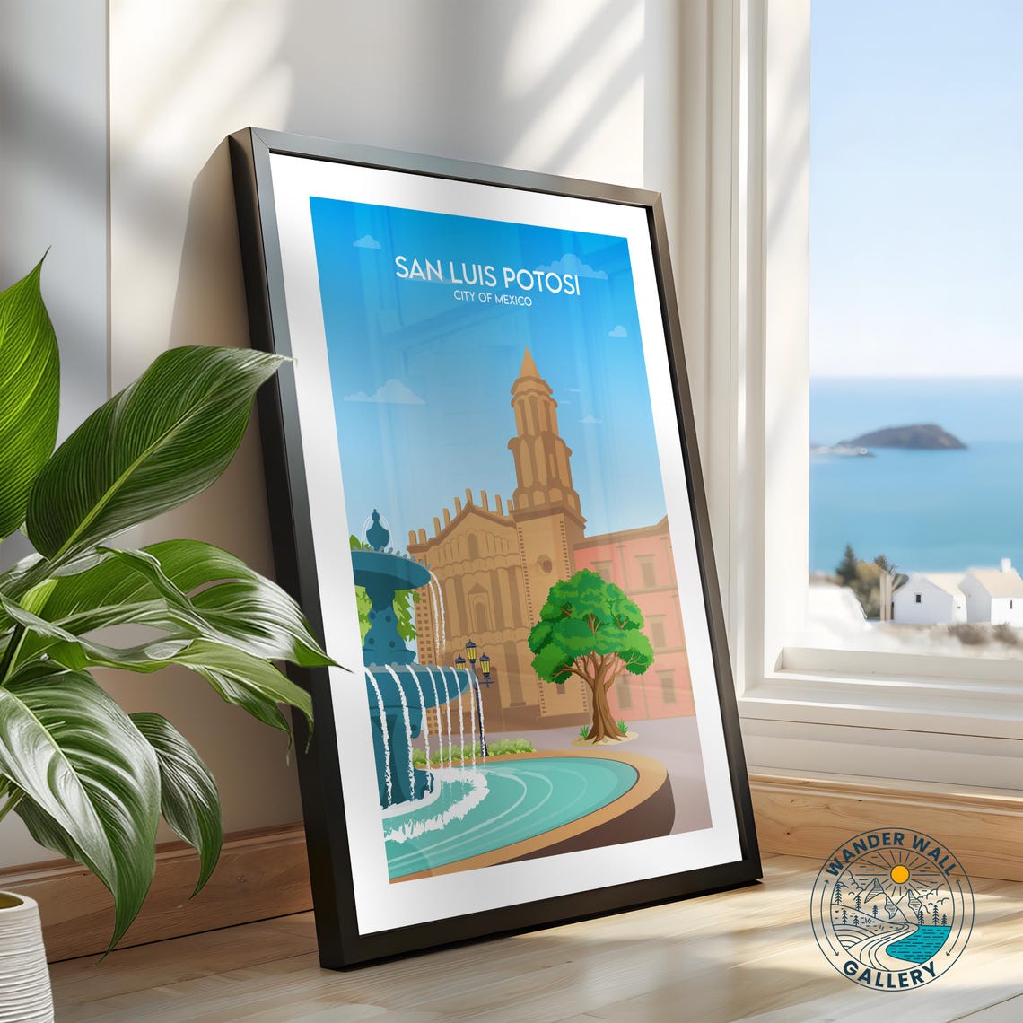 San Luis Potosi Mexico Travel Poster Cathedral Prints City Wall Decor Mexican Retro Personalized Home Gift - Image 2