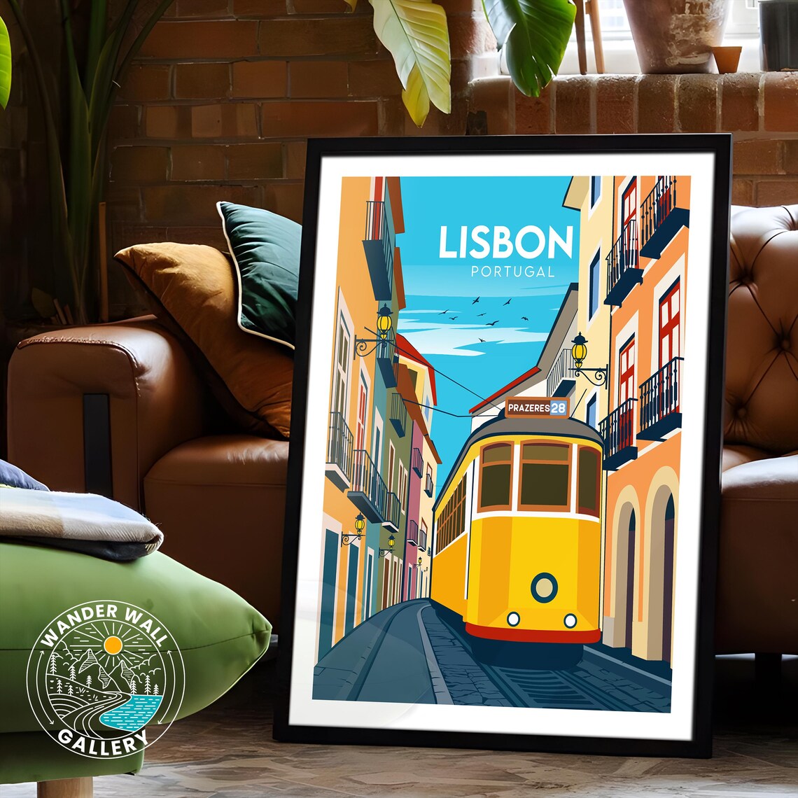 Lisbon Tram 28 Yellow Street Car Portugal Alfama Retro Travel Poster - Image 6