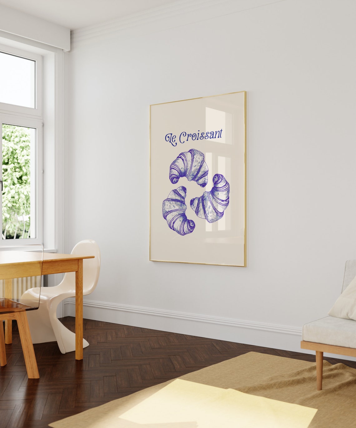 Le Croissant Blue Ink Bakery Illustration French Pastry Poster - Image 4