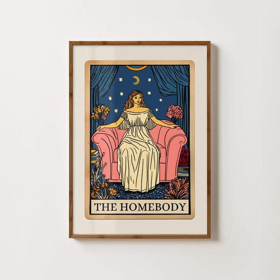 Homebody Tarot Card Art Print, Living Room Decor