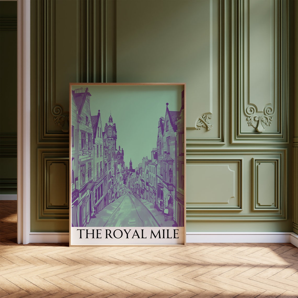 The Royal Mile Purple Line Art Edinburgh Street Travel Poster - Image 4