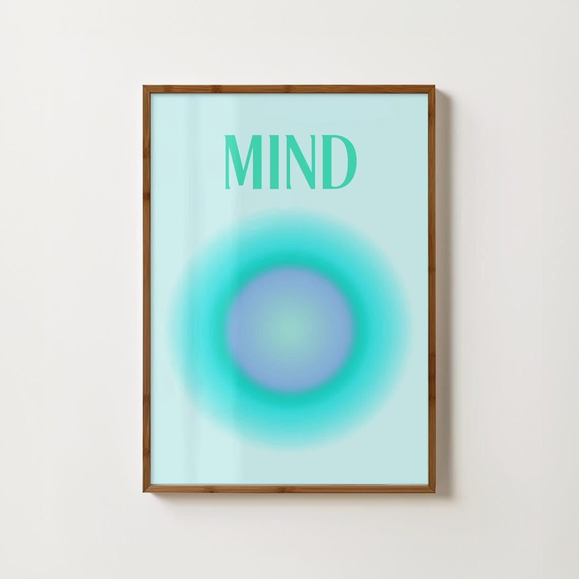 Mind Blue Aura Gradient Orb Meditation Affirmation Artwork Poster