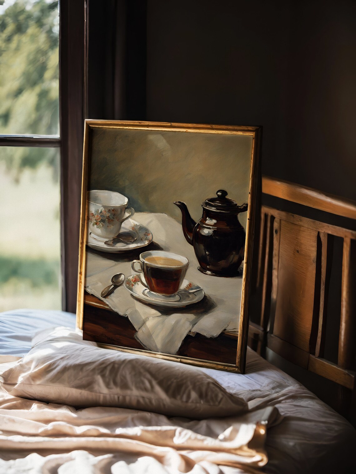 Coffee Still Life, Vintage Oil Painting Art Print - Image 2