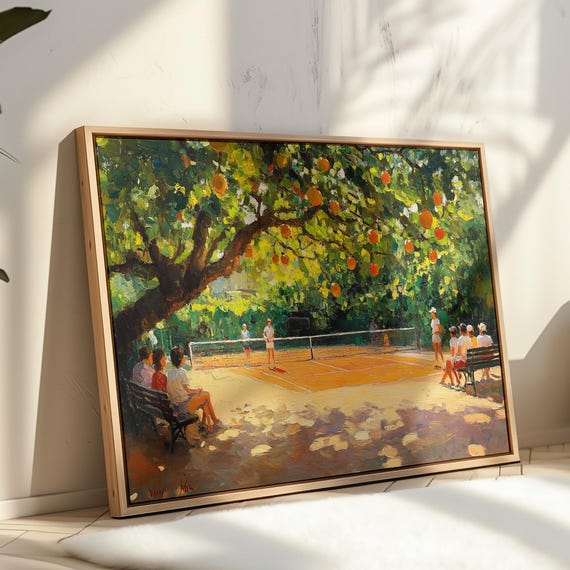 Tennis Match, Summer Sports Scene Art Print