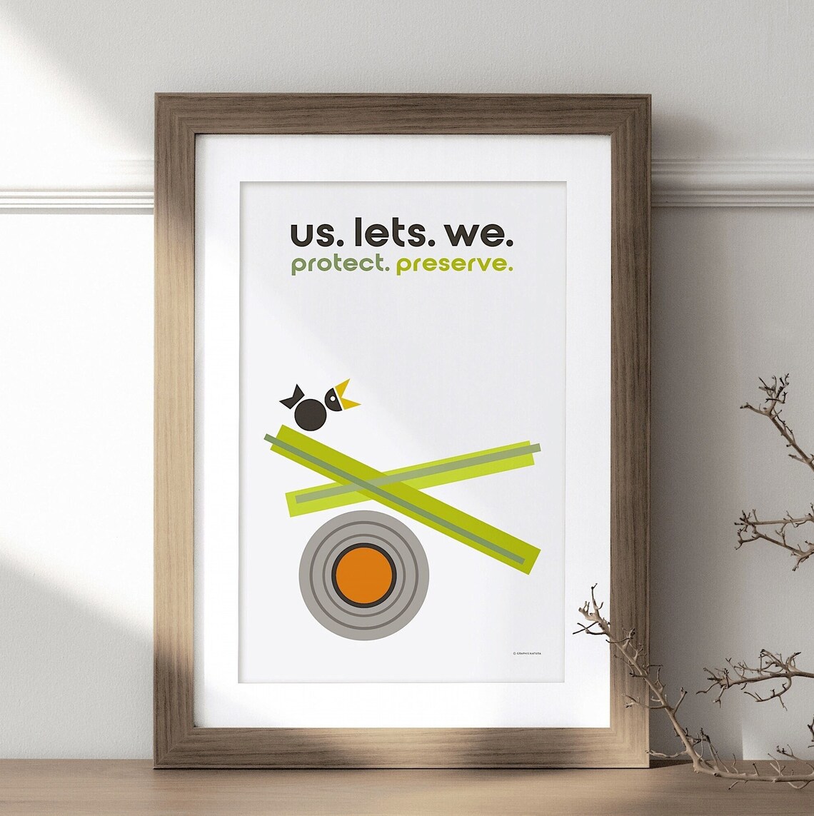 Protect Preserve Bird Conservation Geometric Wildlife Art Poster - Image 4