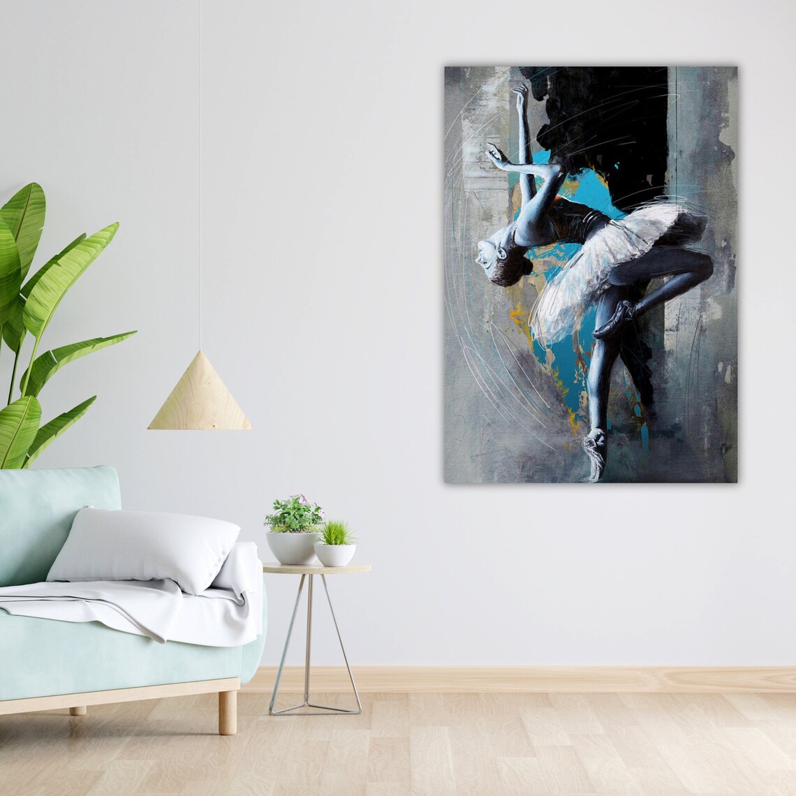 Ballerina in White Tutu Moody Urban Abstract Dance Art Poster - Image 5