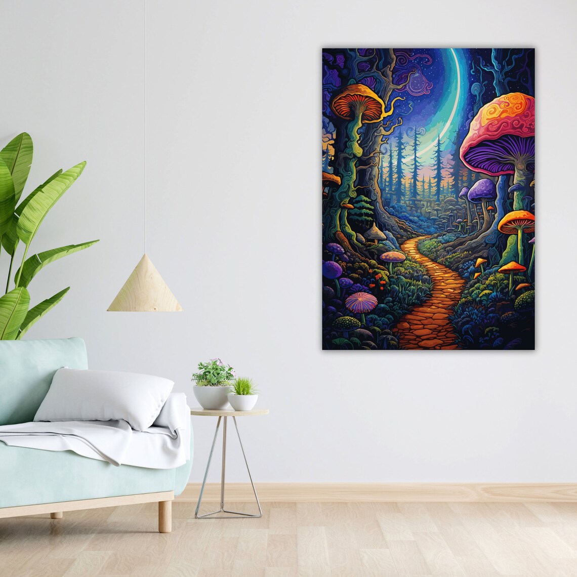 Mushroom World Art Print, Nature Wall Decor - Image 3