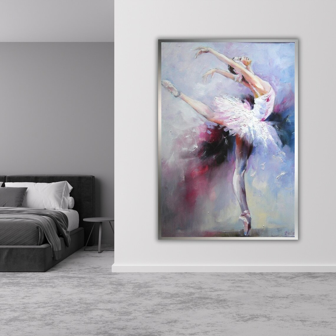 Ballerina Oil Painting Pink Tutu Arabesque Dance Portrait Poster - Image 5