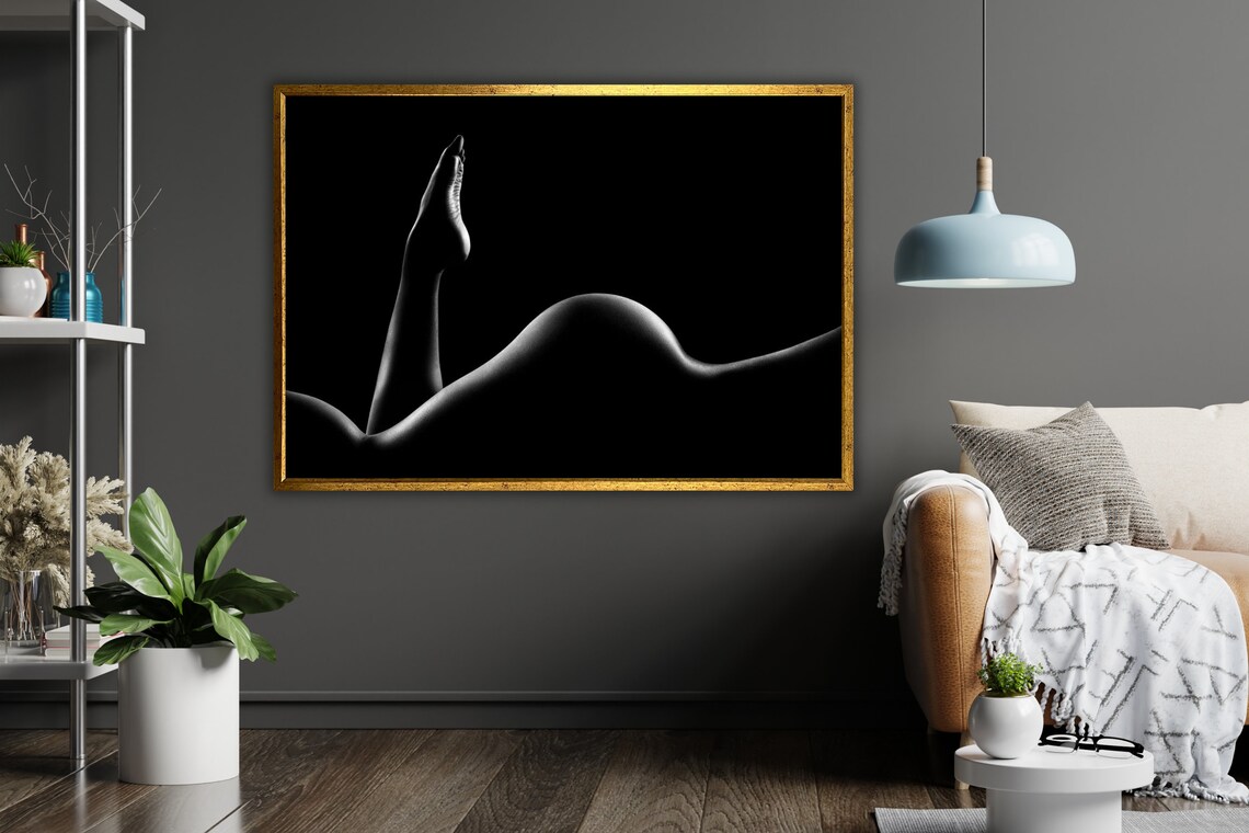 Black And White Body Curves Abstract Nude Bodyscape Fine Art Poster - Image 4