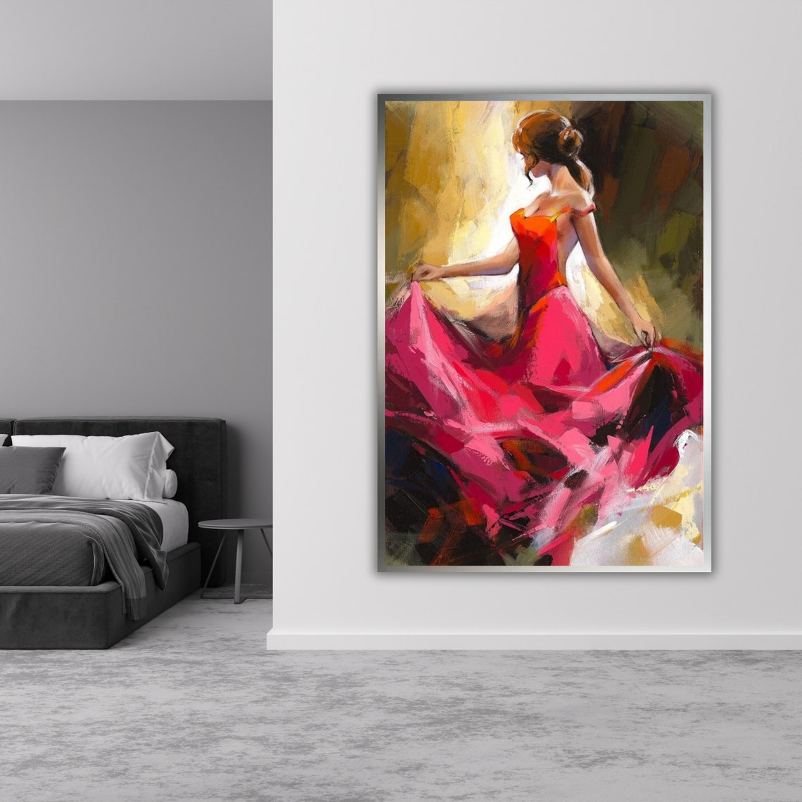 The Red Dance Print Ready To Hang Framed Wall Art Abstract Painting Modern Home Decor - Image 5