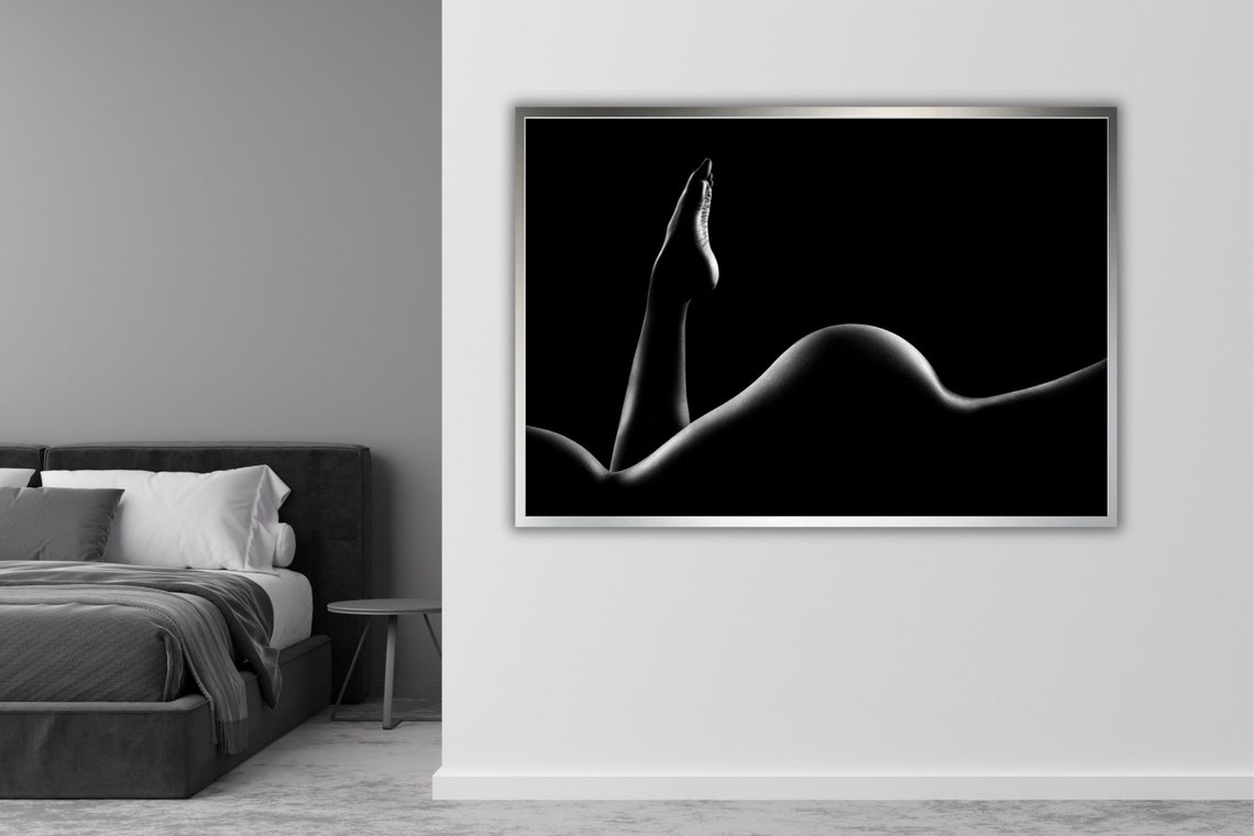 Black And White Body Curves Abstract Nude Bodyscape Fine Art Poster - Image 5