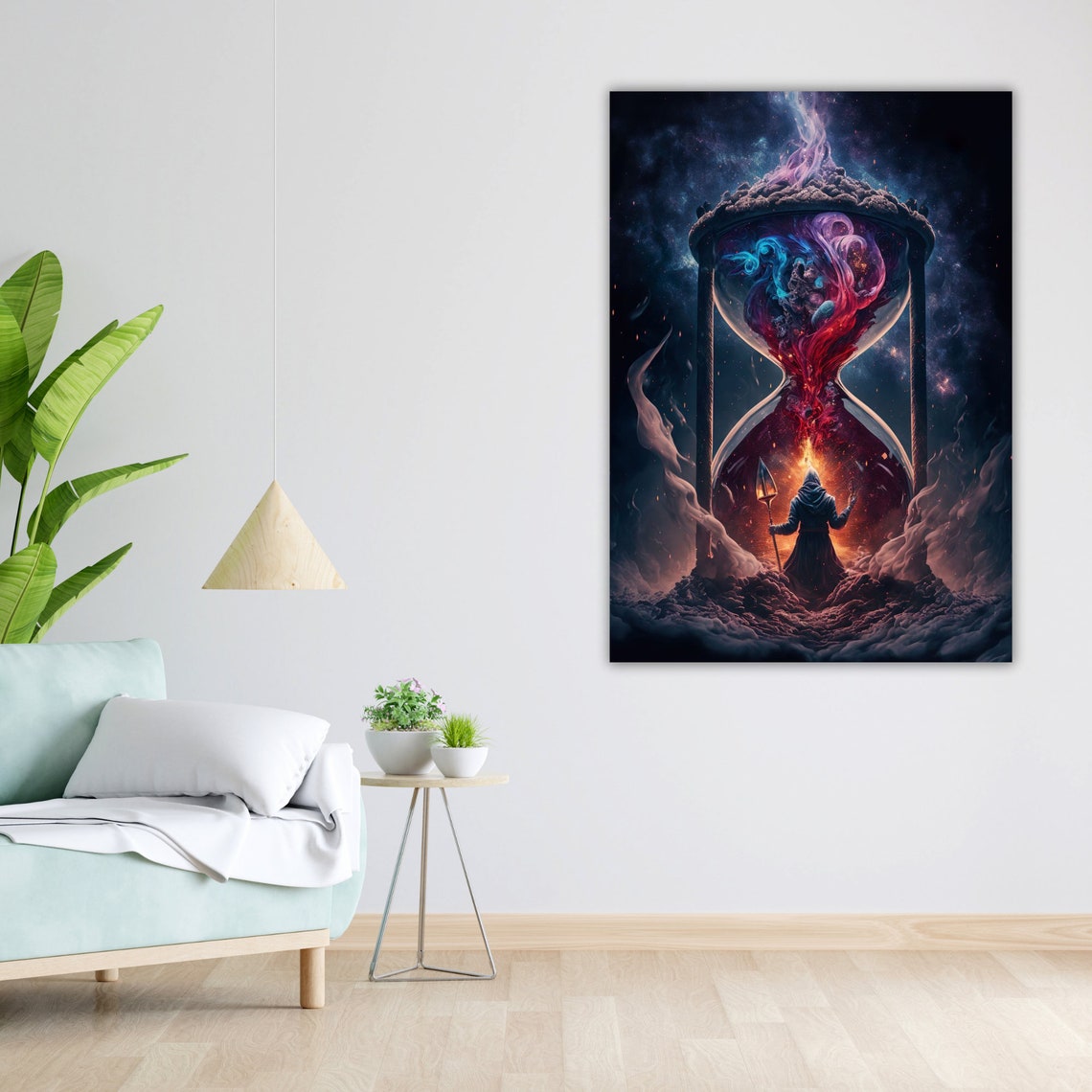Cosmic Hourglass Wizard Galaxy Nebula Dark Epic Fantasy Poster - Image 5