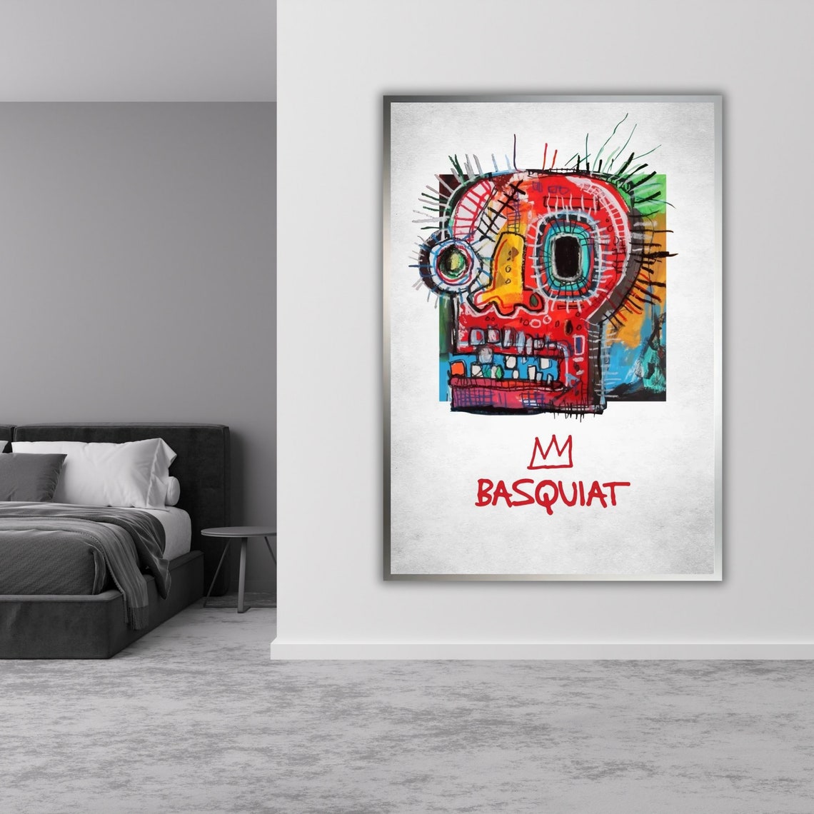Basquiat Style Skull Crown Colorful Neo Expressionist Art Poster - Image 4
