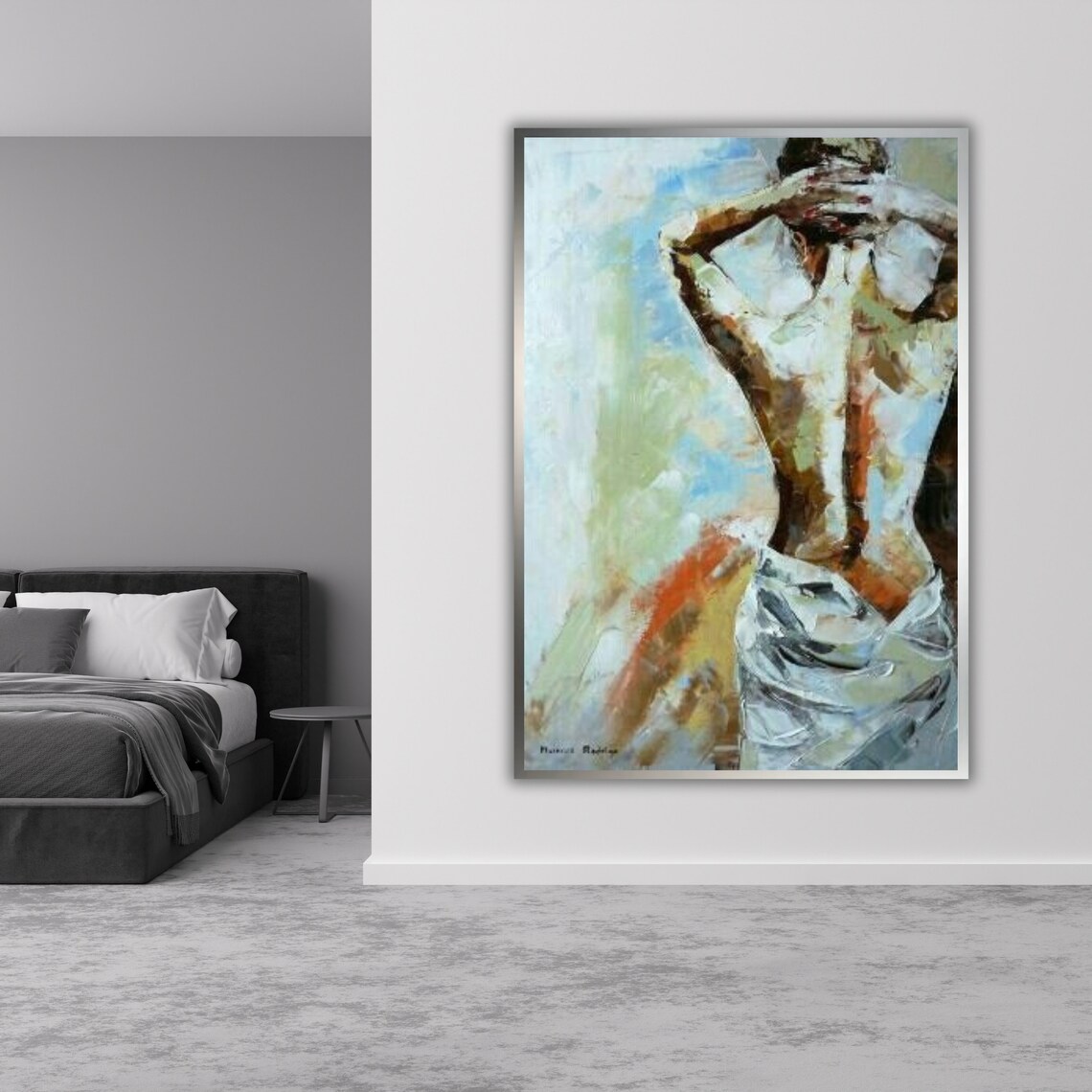 Impressionist Nude Woman Wrapping Towel Painterly Art Poster - Image 5