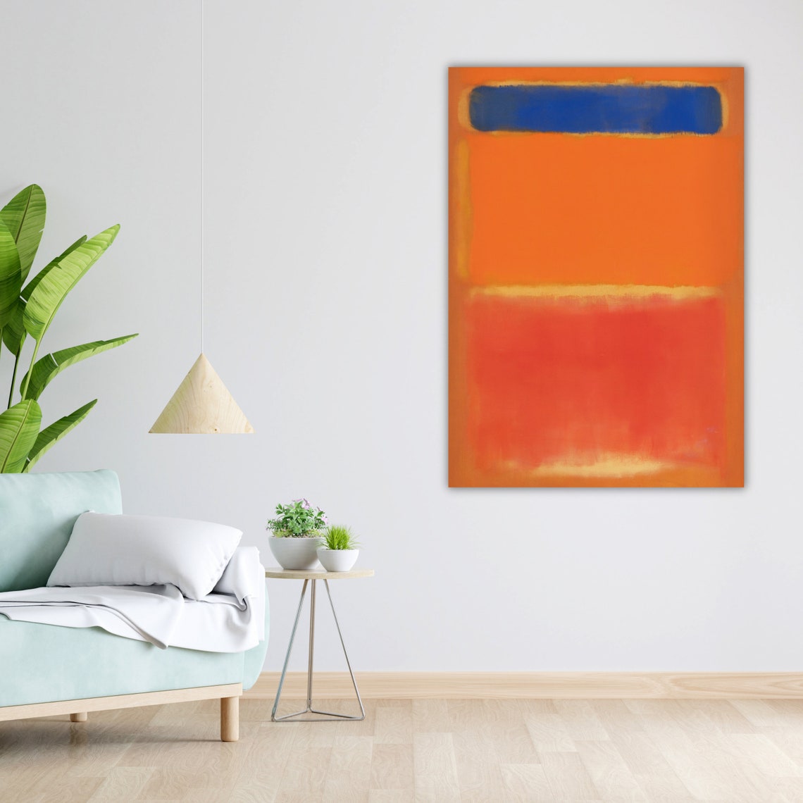 Mark Rothko Style Orange Blue Band Glowing Abstract Art Poster - Image 5