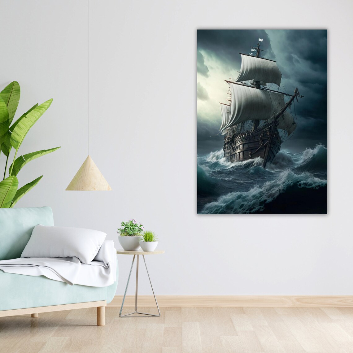 Oceans Embrace Print Ready To Hang Wall Art Framed Coastal Scene Nautical Decor - Image 5