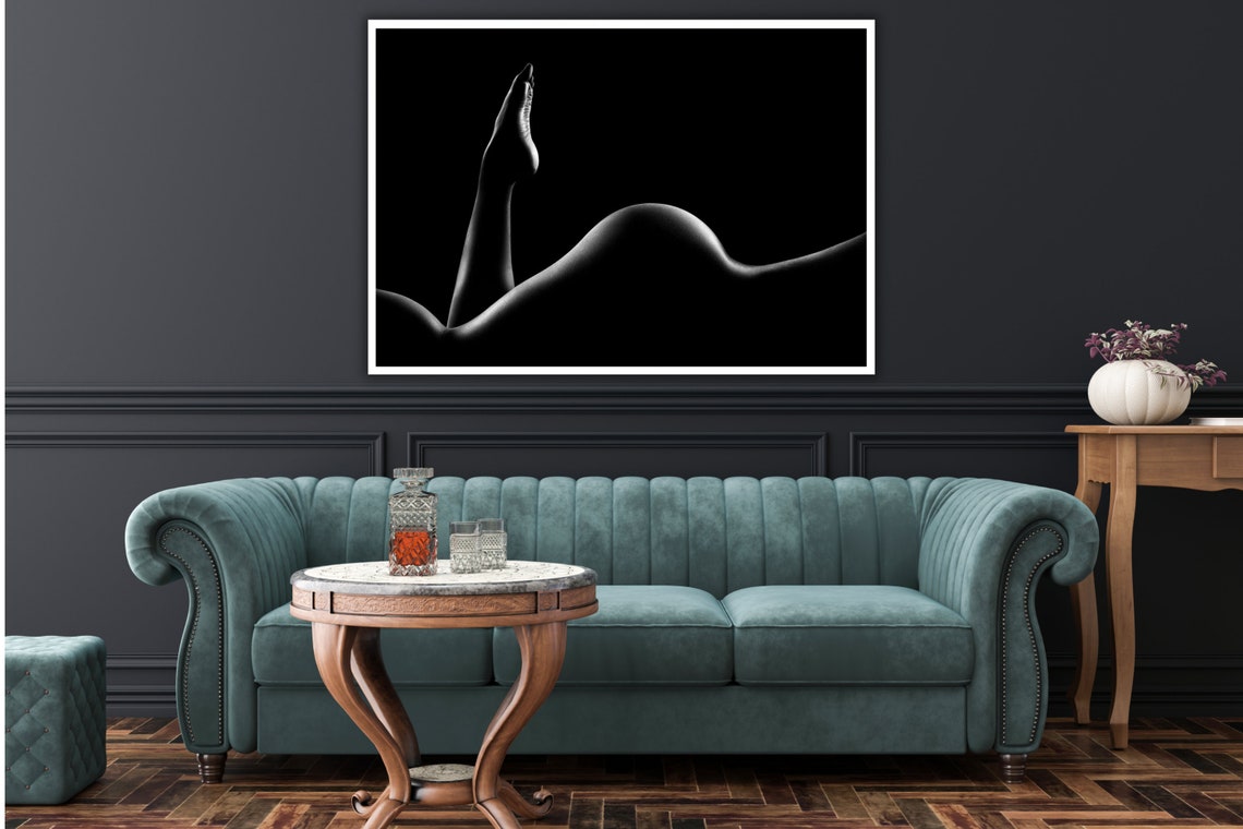 Black And White Body Curves Abstract Nude Bodyscape Fine Art Poster - Image 3