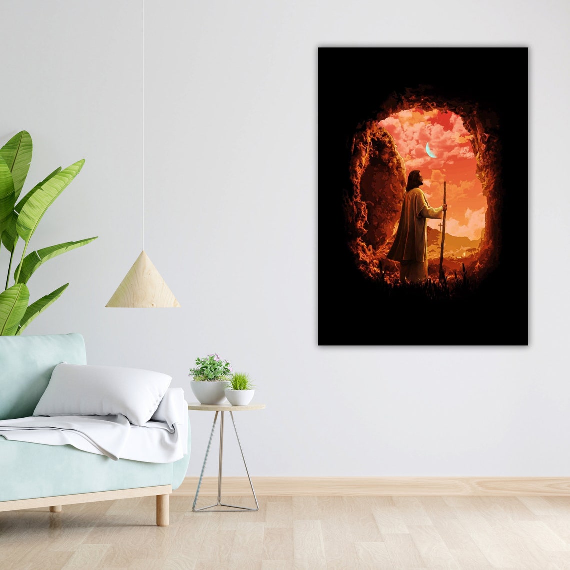 Jesus Cave Tomb Sunrise Silhouette Resurrection Staff Art Poster - Image 5