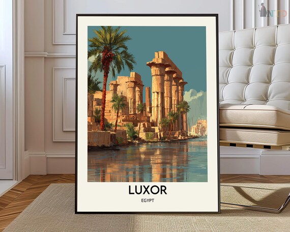 Luxor Travel Poster, Egypt Wall Art Decor