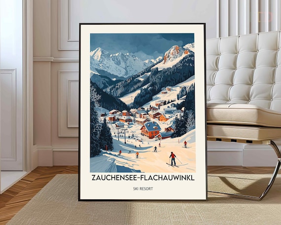 Zauchensee Flachauwinkl Ski Village Alpine Resort Winter Scene Poster