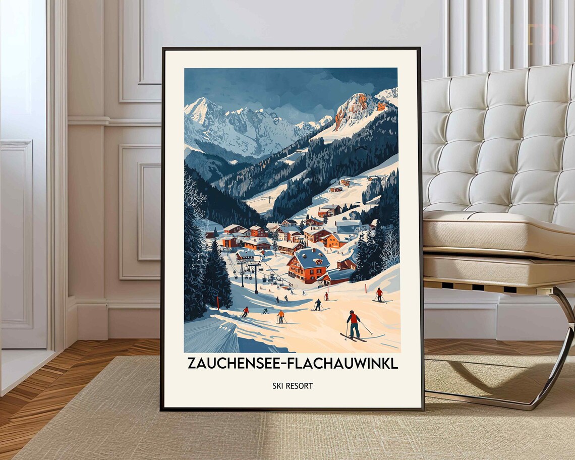Zauchensee Flachauwinkl Ski Village Alpine Resort Winter Scene Poster