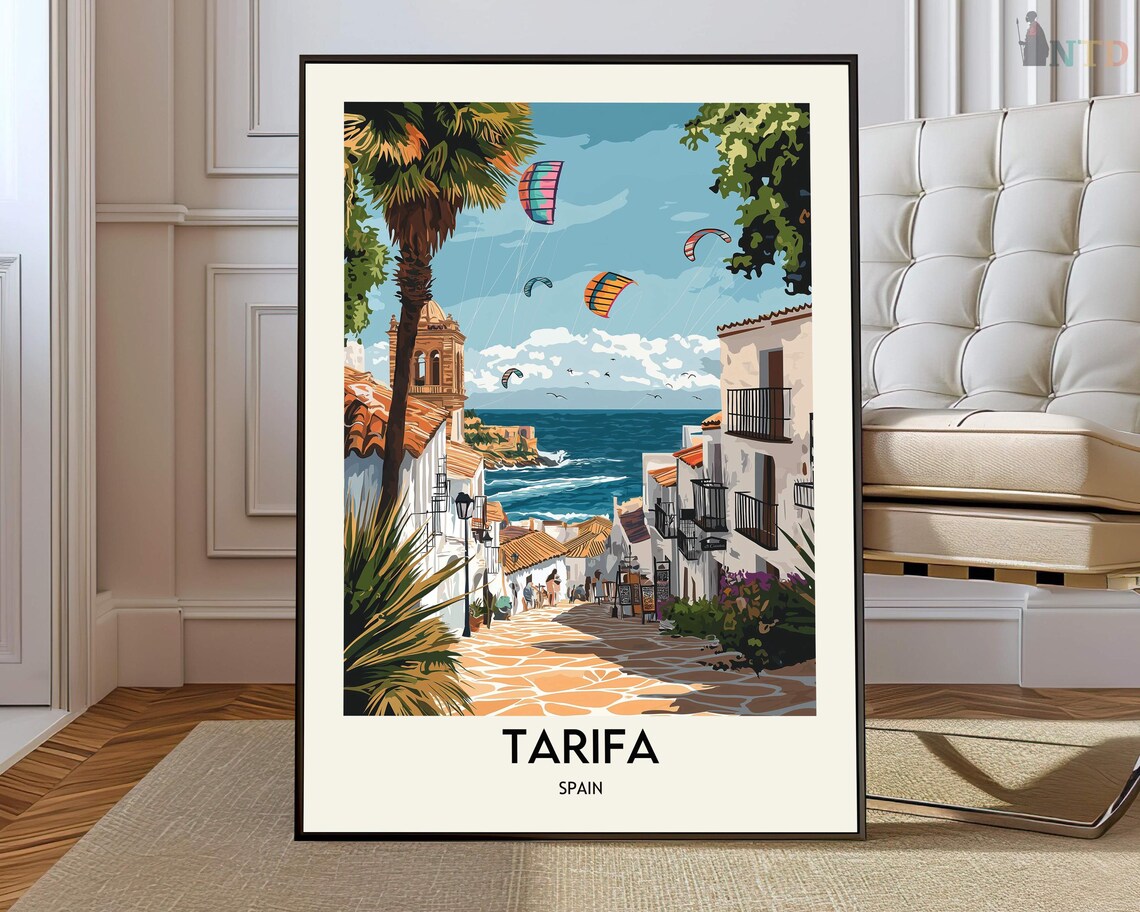 Tarifa Travel Poster, Beach City Landscape Print
