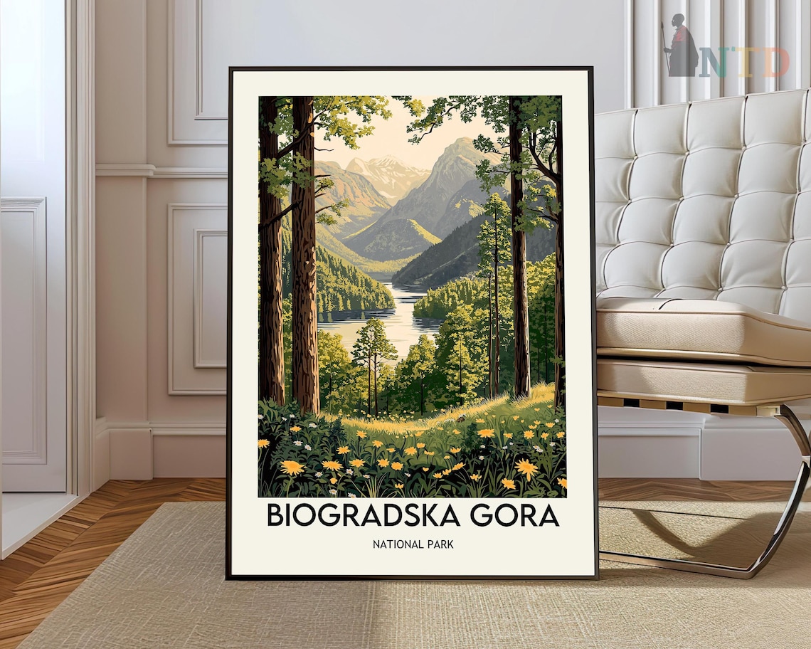 Biogradska Gora National Park Mountain Lake Forest Travel Poster
