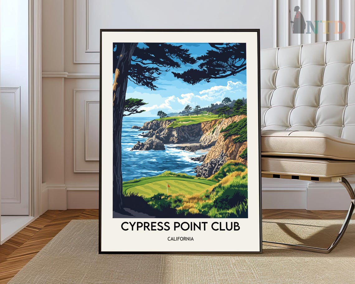 Cypress Point Club Rocky Cove Ocean View California Golf Poster