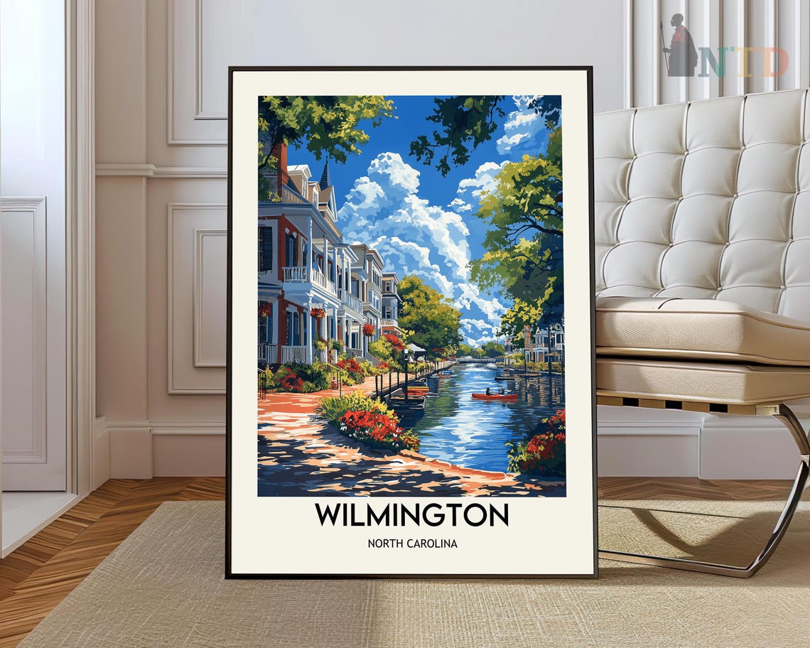 Wilmington North Carolina Riverfront Historic Street Art Poster
