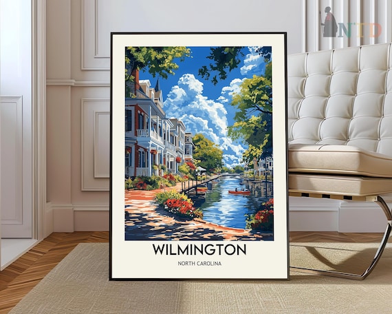 Wilmington North Carolina Riverfront Historic Street Art Poster