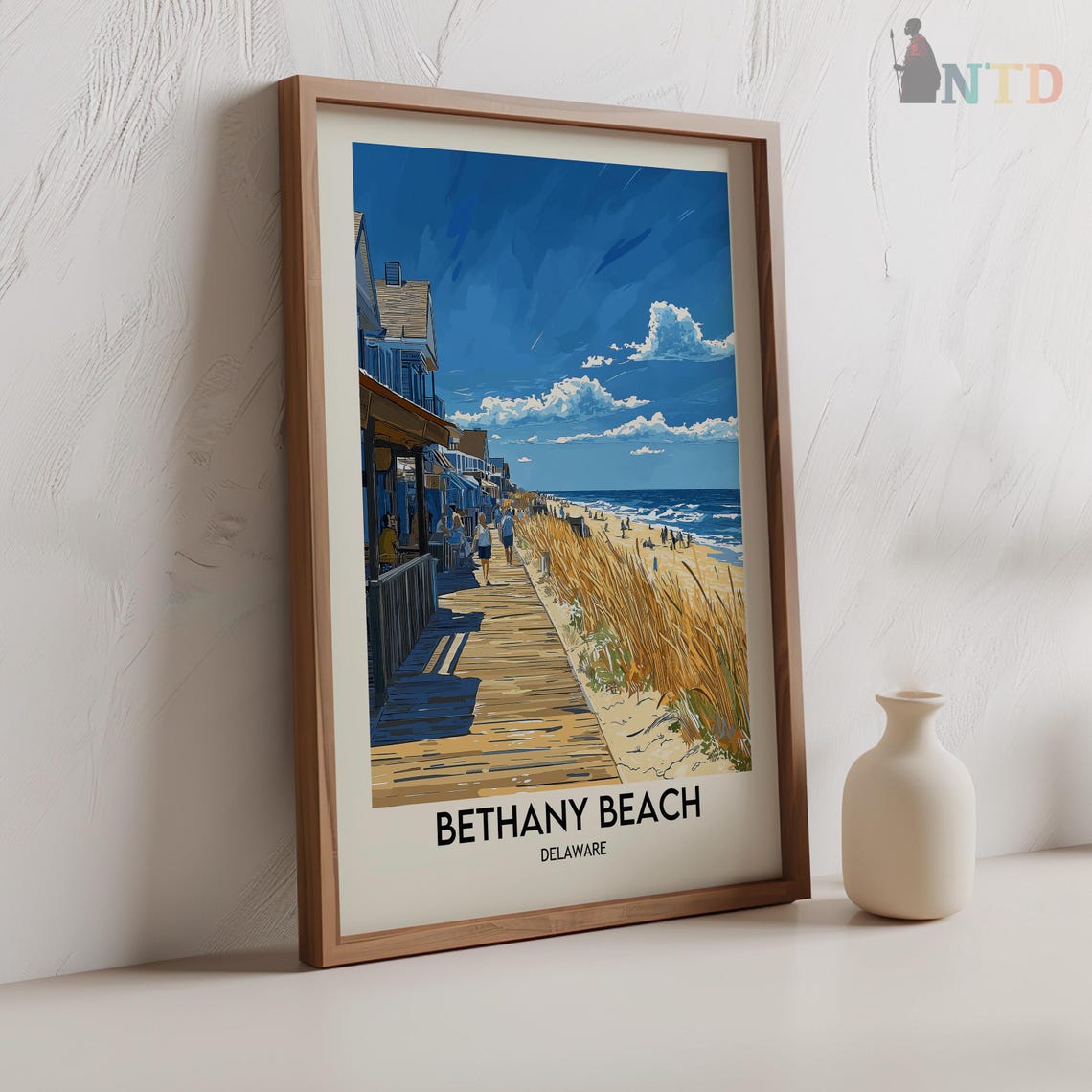 Bethany Beach Delaware Boardwalk Shops Evening Stroll Poster - Image 2
