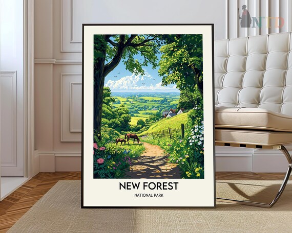 New Forest National Park England Wild Ponies Countryside Poster