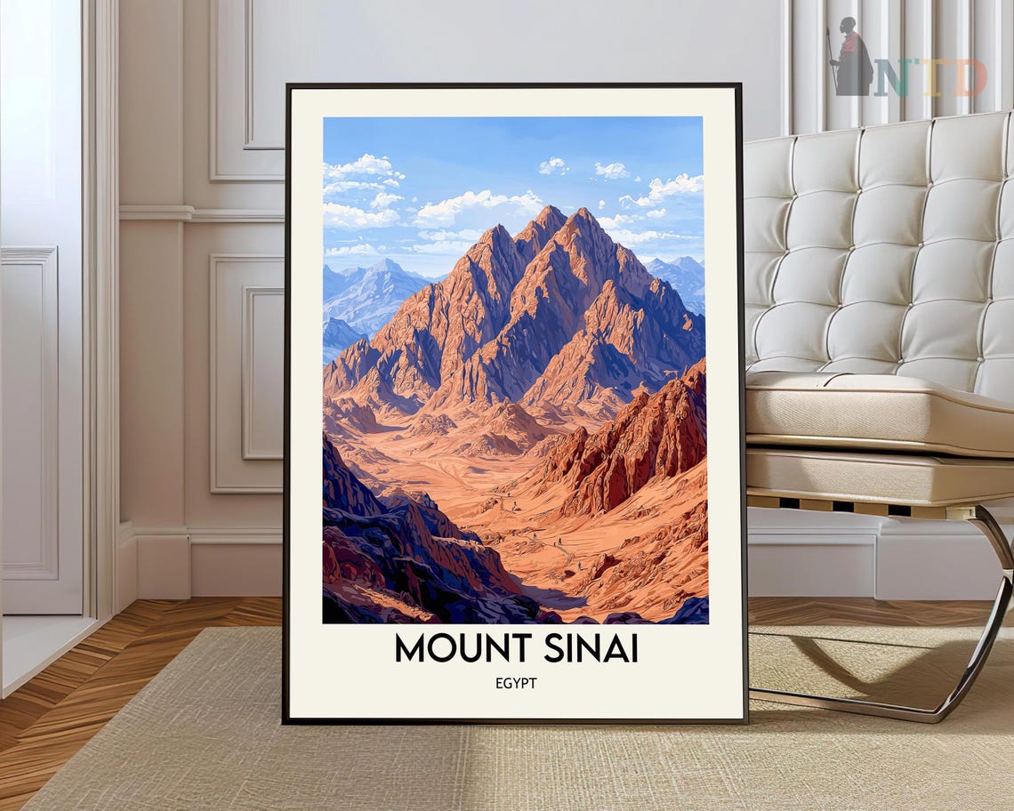 Mount Sinai Egypt Red Desert Peaks Biblical Mountain Travel Poster