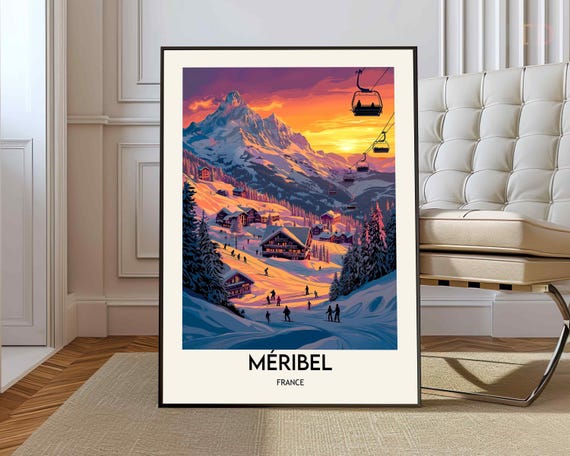 Meribel Print Wall Art Poster Photo Dcor Ski French Alps