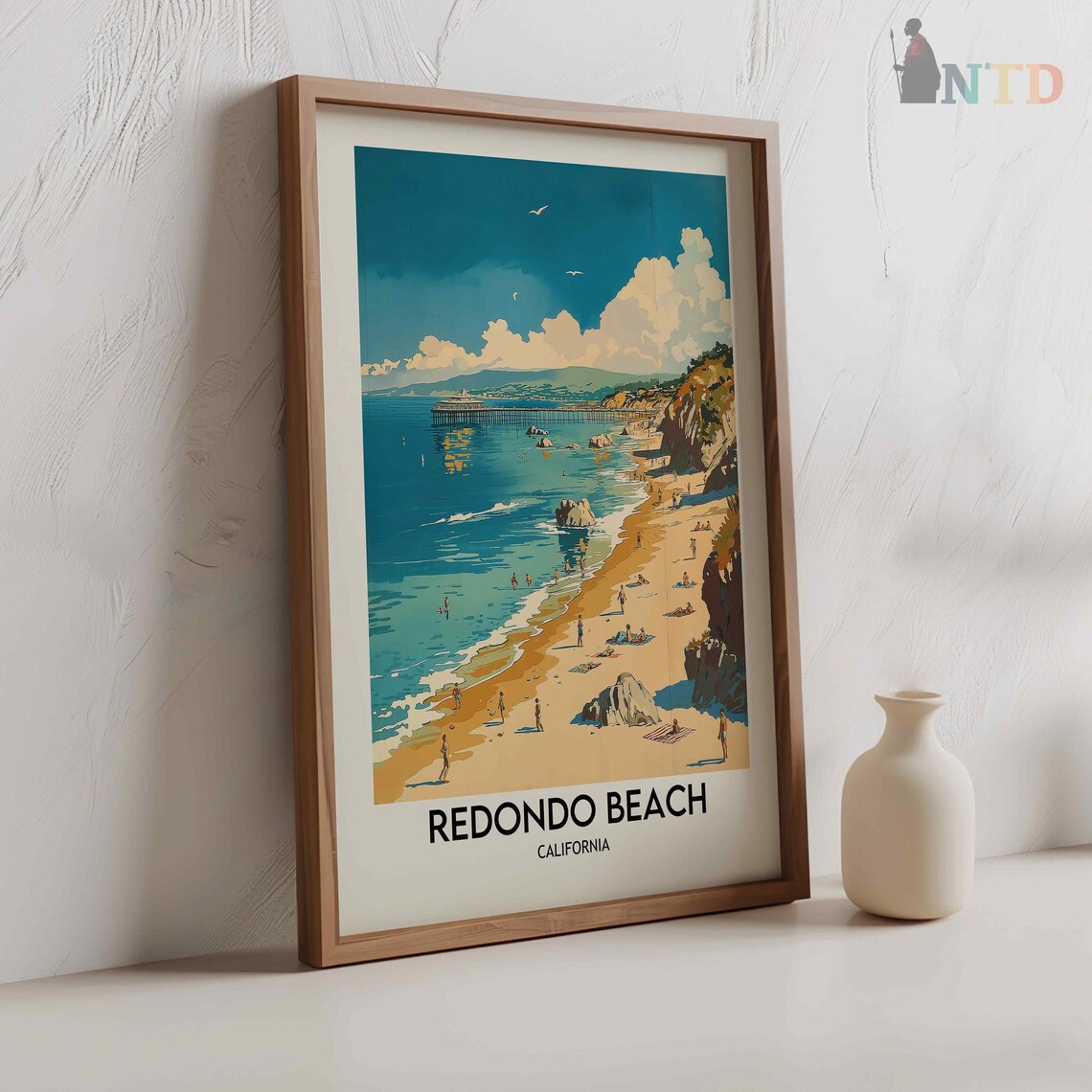 Redondo Beach Travel Poster, Coastal Destination Decor - Image 2