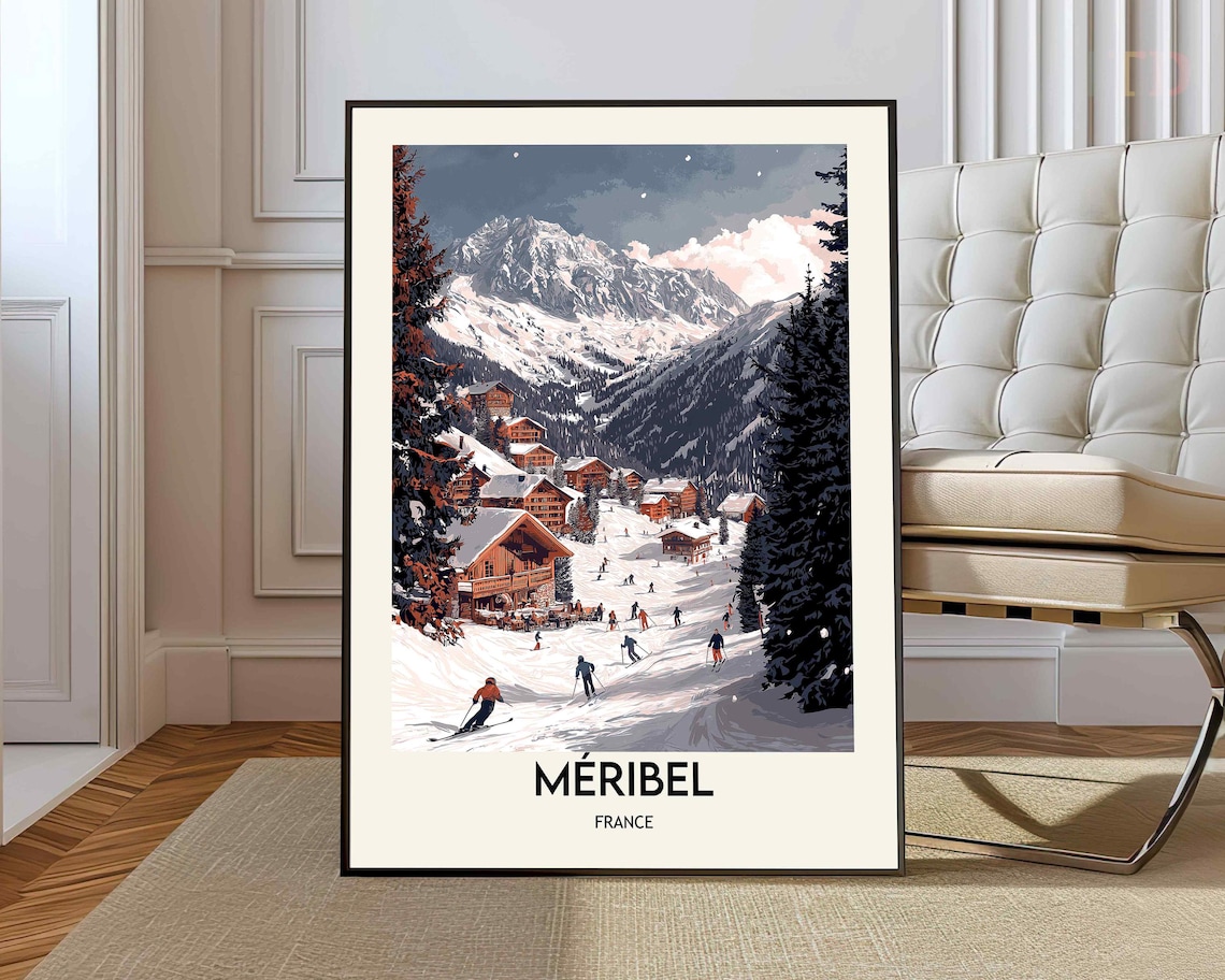 Mribel Poster Print, French Alps Ski Travel