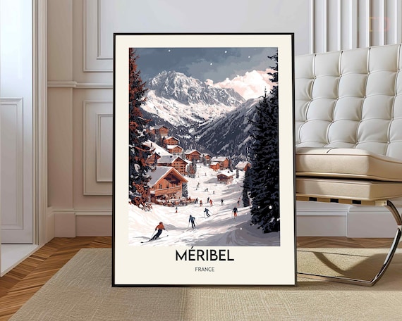 Mribel Poster Print, French Alps Ski Travel