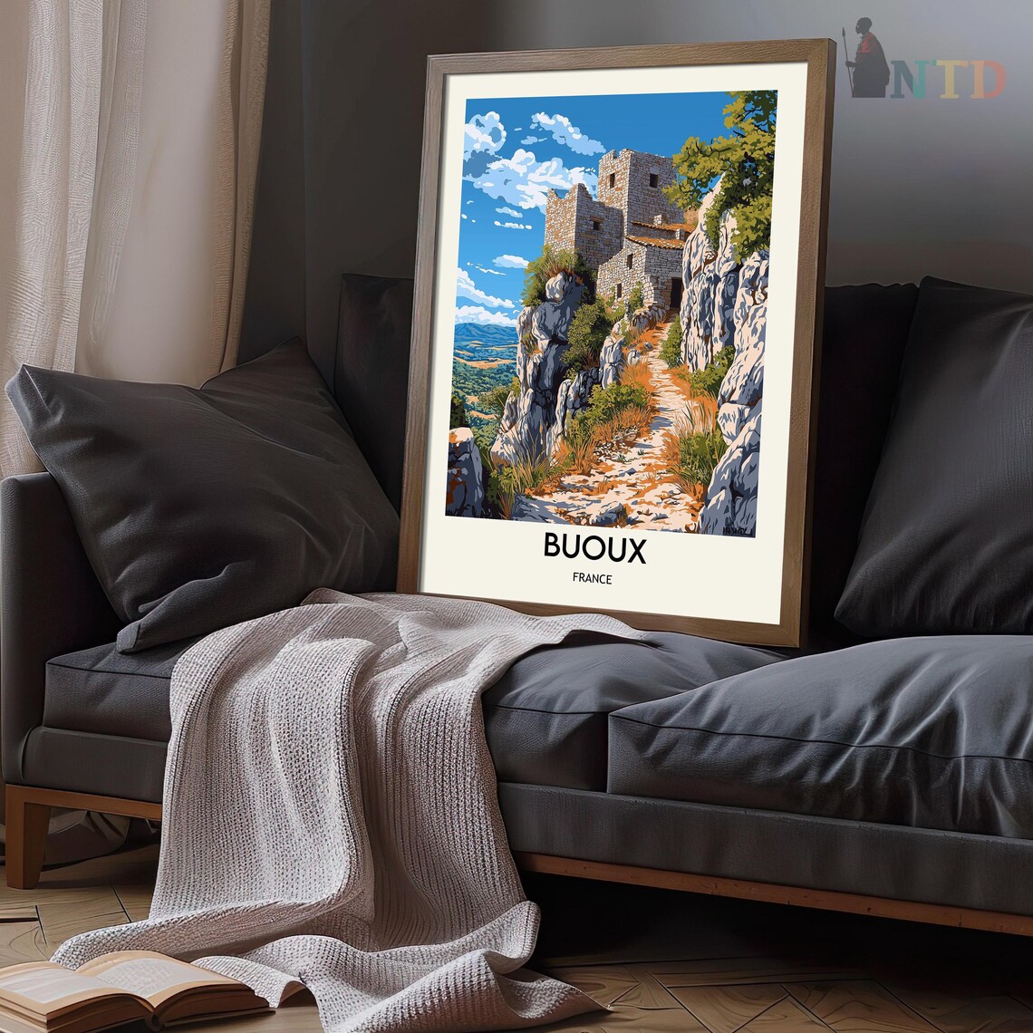 Buoux France Medieval Stone Fortress Ruins Luberon Cliff Poster - Image 3