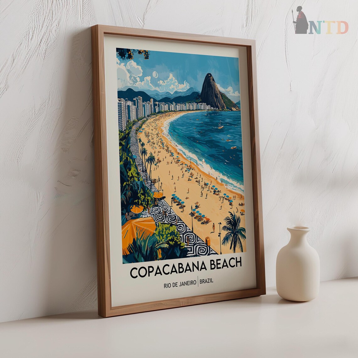 Copacabana Beach Rio de Janeiro Brazil Sand Sugarloaf Travel Poster - Image 2