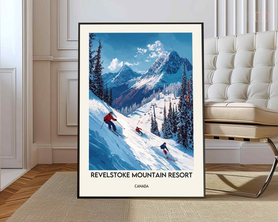 Revelstoke Mountain Resort Poster Print Wall Art Ski Bc Canada
