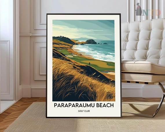 Paraparaumu Beach Golf Club Poster Wall Art Print Photo Kapiti Coast