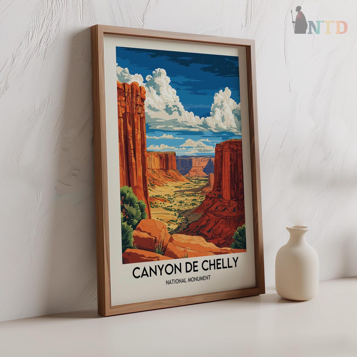 Canyon de Chelly Red Rock Desert Canyon Vintage Travel Poster - Image 2
