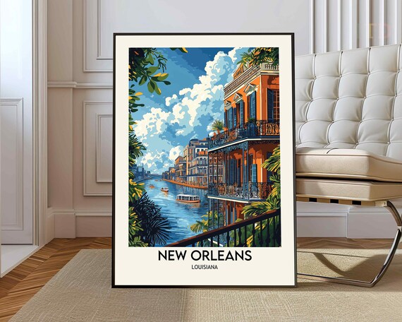 New Orleans Louisiana French Quarter Balcony Riverfront Poster