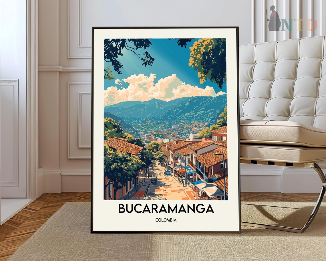 Bucaramanga Colombia Cityscape Street Overlook Mountain View Poster