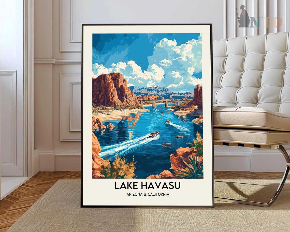 Lake Havasu Arizona California Red Rocks Bridge Travel Poster