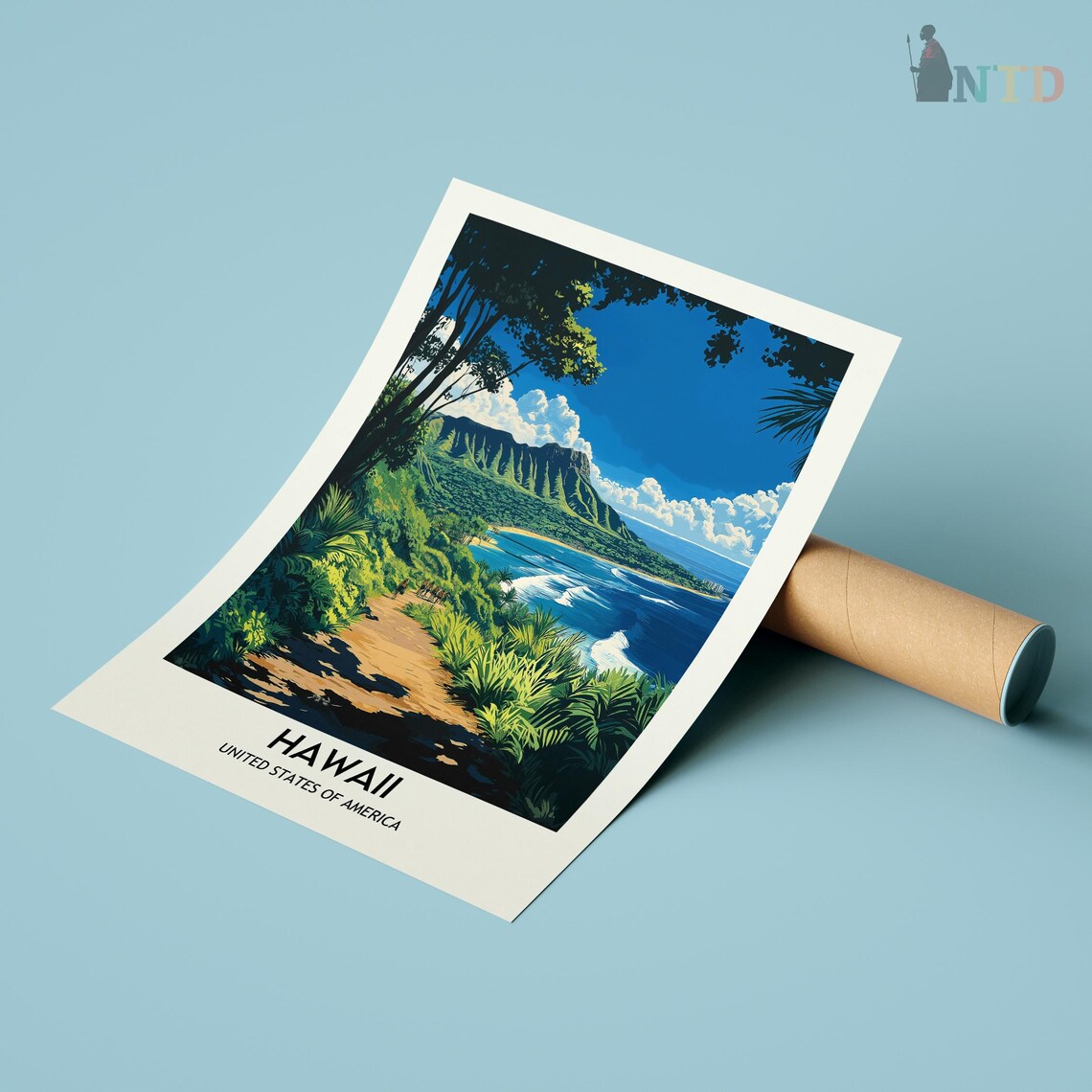 Hawaii Travel Poster, Honolulu, USA Wall Art Print - Image 2