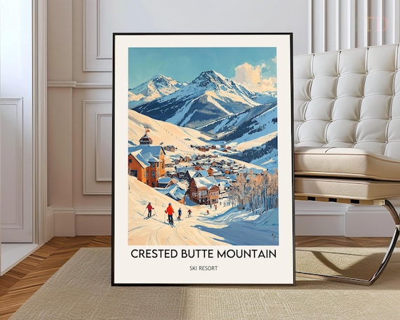 Crested Butte Mountain Resort Poster Wall Art Elk Mountains